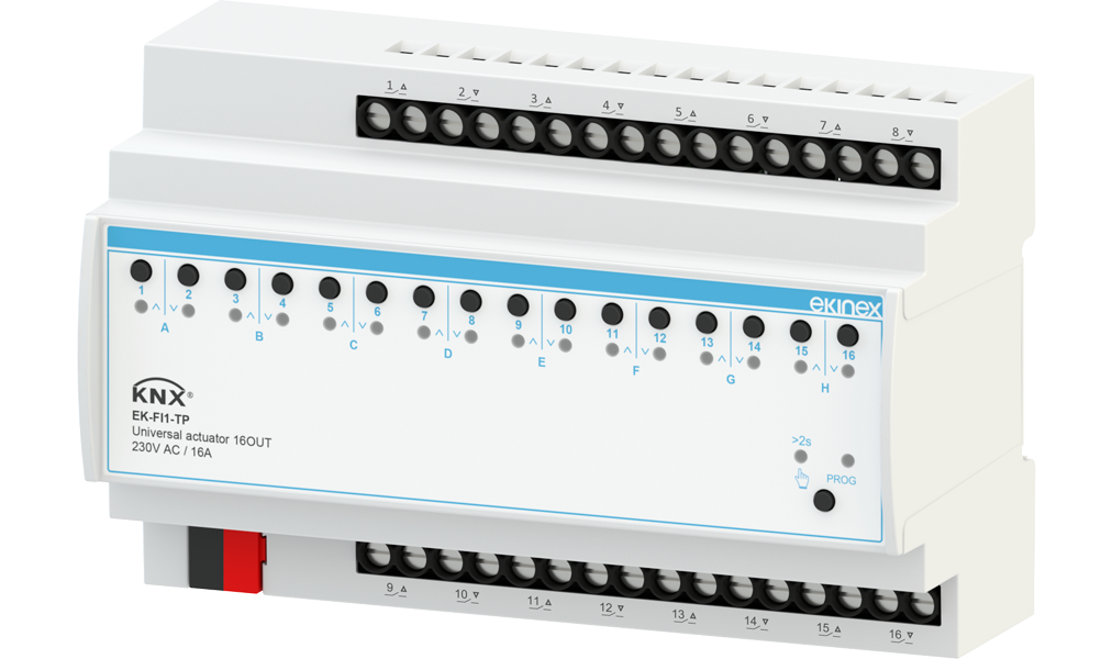 Ekinex Universal actuator 16 outputs KNX ÆVO Series · Устройство управления