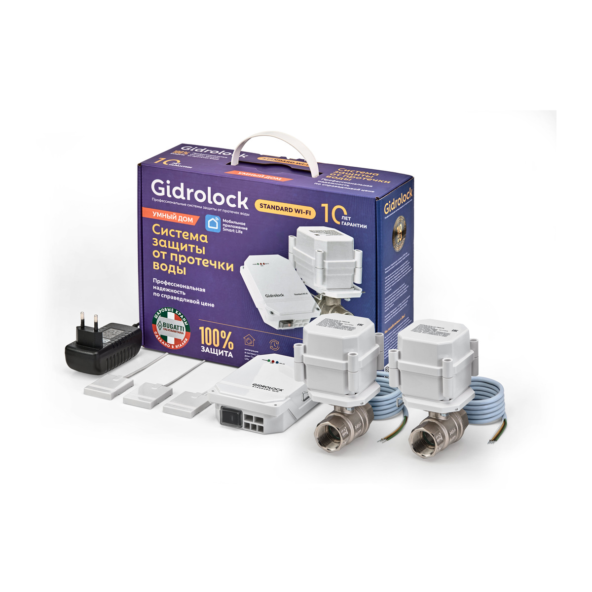 Water-leak protection kit · STANDARD RADIO Wi‑Fi · BUGATTI · 3/4″ · 12 V