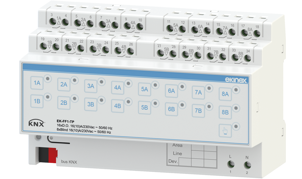 Ekinex 16-fold binary output / 8-fold blind actuator · Կառավարման սարք