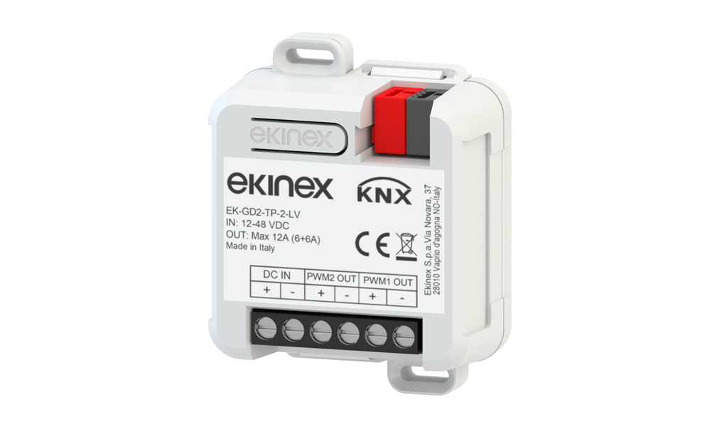 Ekinex KNX dimmer 12/24/48 Vdc 2 channels - Tunable White · Управление освещением