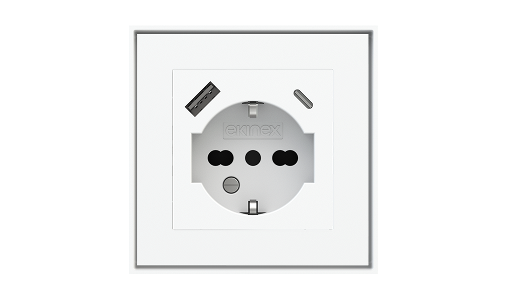 Ekinex Square socket point (55x55 mm module) - IT USB · Устройство управления