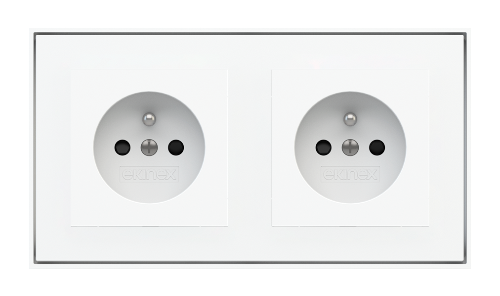 Ekinex Socket point for 2-fold plate (55x55 mm modules) - FR · Կառավարման սարք