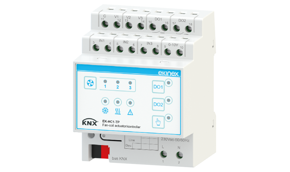Ekinex Fancoil controller 3 speed and 0-10V