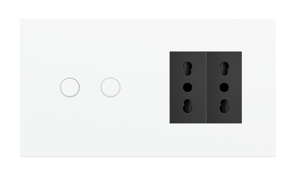 Ekinex Proxima · Rectangular Proxima series solution for a 2-fold button and a 45x45 mm module window · Կառավարման սարք