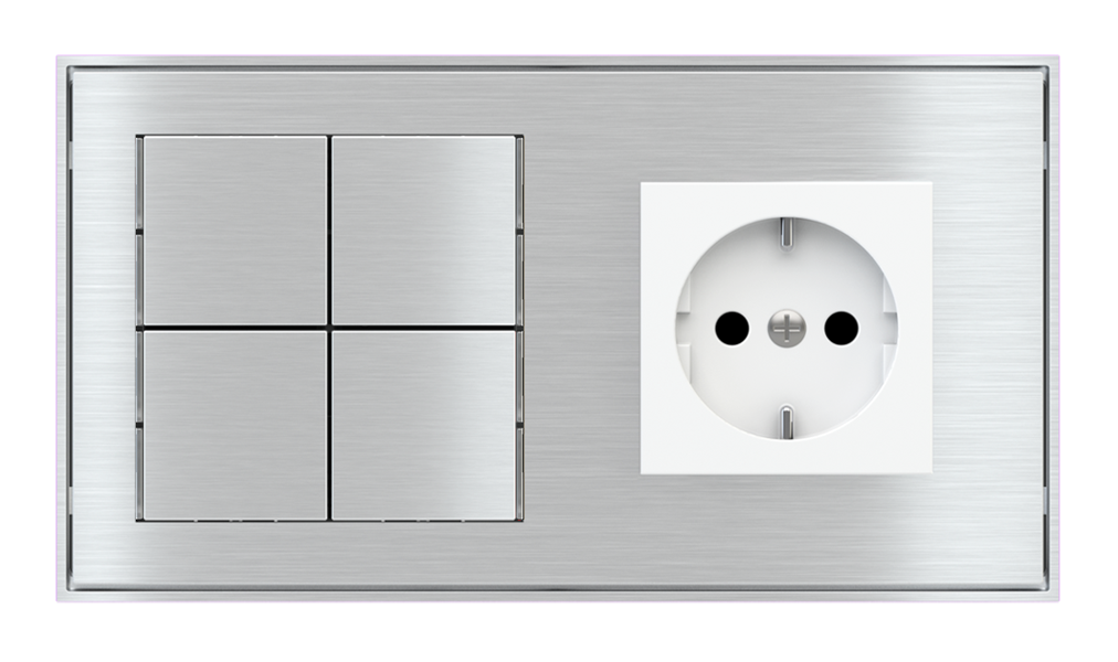 Ekinex 71 · Basic Pushbutton (NO LED) to be used with power sockets for 2-fold plate (60x45 mm module) · Կառավարման սարք