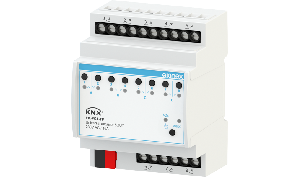 Ekinex Universal actuator 8 outputs KNX ÆVO Series