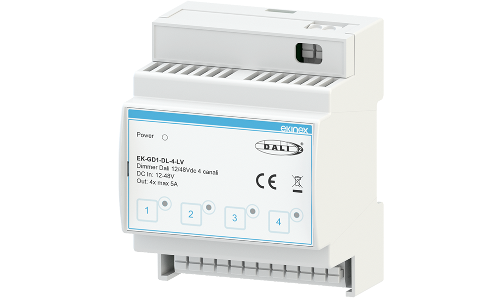 Ekinex DALI Dimmer 12/48 Vdc 4-channels · Управление освещением