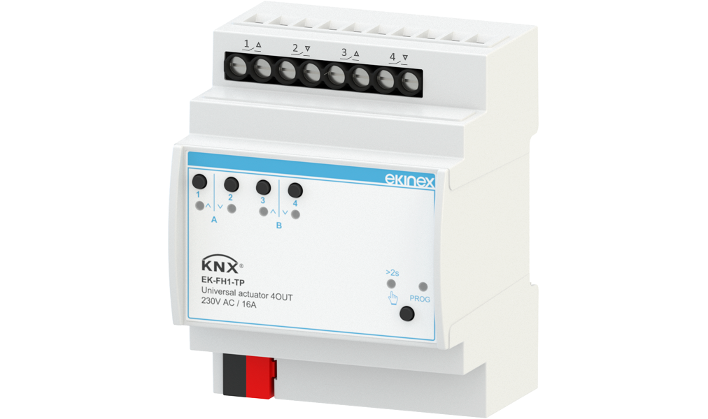 Ekinex Universal actuator 4 outputs KNX ÆVO Series