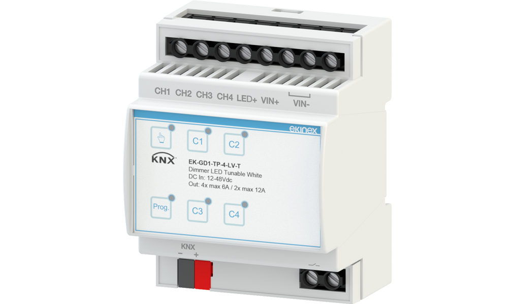 Ekinex KNX dimmer 12/24/48 Vdc 4 channels - Tunable White · Управление освещением
